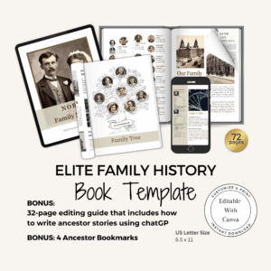 Elite Family History Book Template Mockup