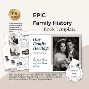 EPIC Family History Book Customizable Template