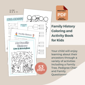 Family History Coloring book mockup